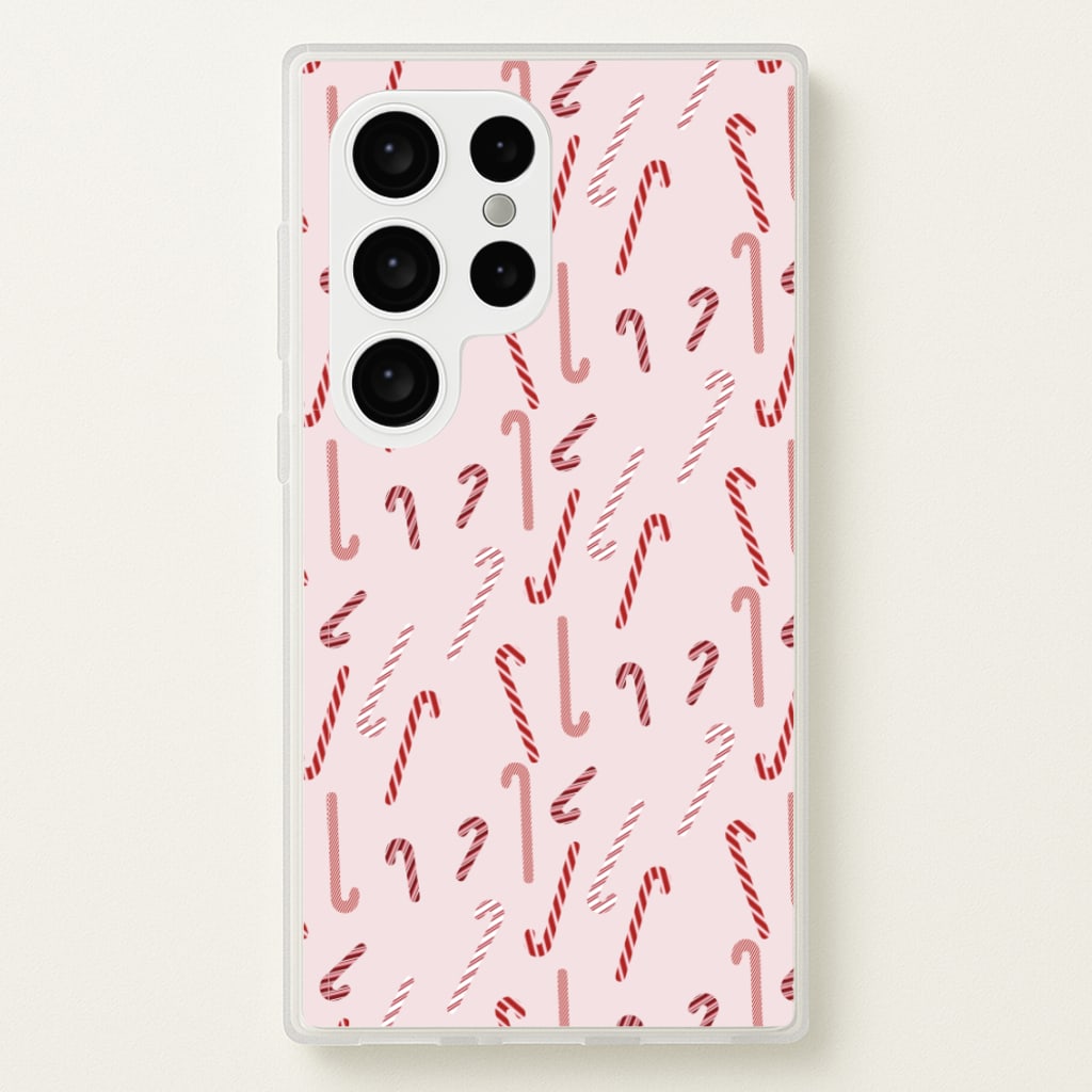 Pink Candycane Christmas Pattern - Christmas Phone Case for Galaxy S24 Ultra