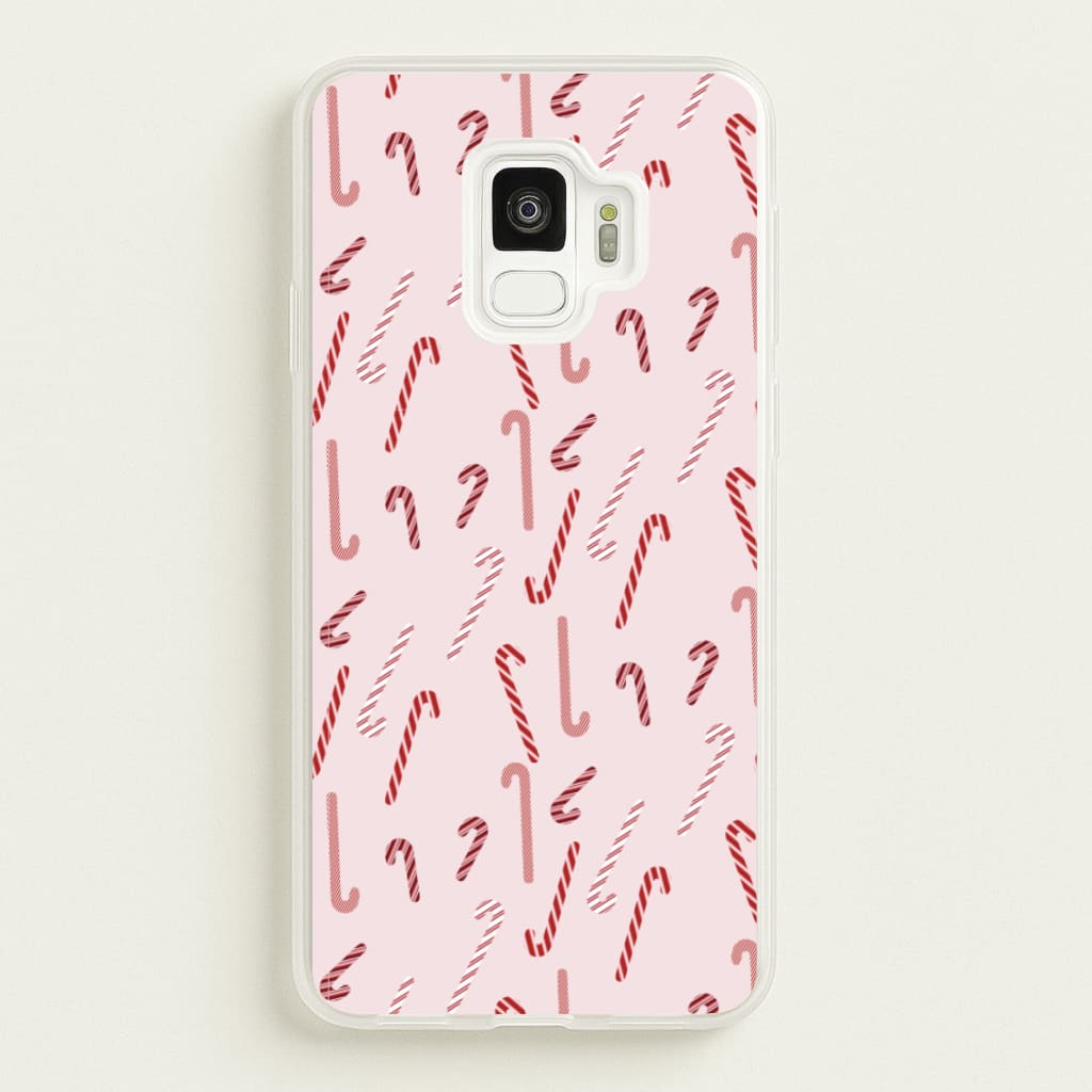Pink Candycane Christmas Pattern - Christmas Phone Case for Galaxy S9