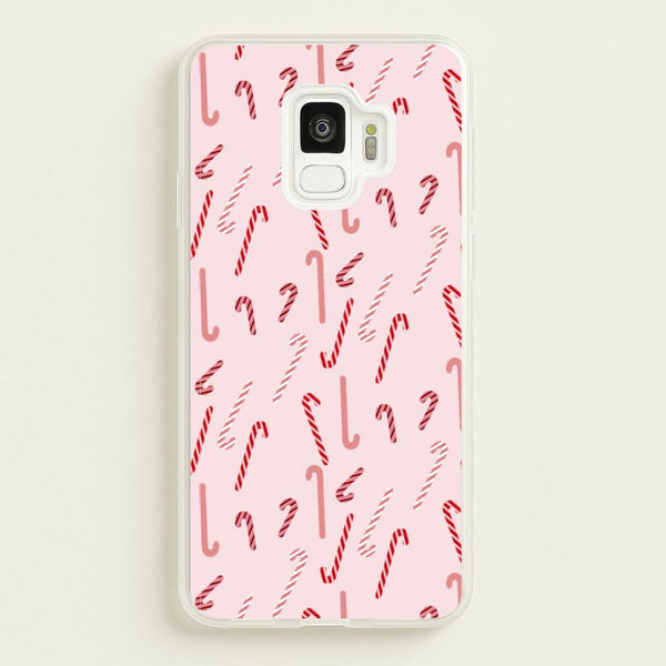 Pink Candycane Christmas Pattern - Christmas Phone Case for Galaxy S9