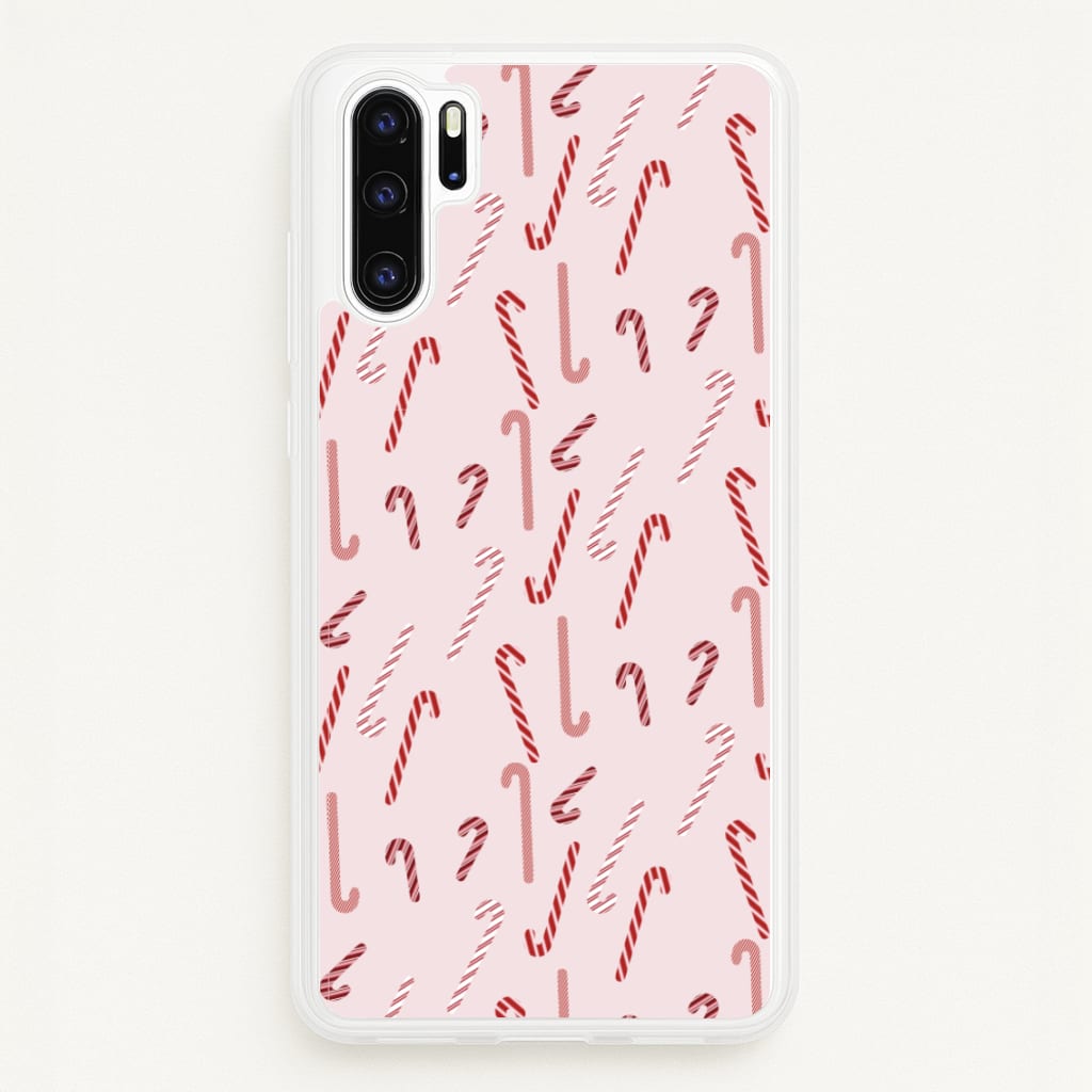 Pink Candycane Christmas Pattern - Christmas Phone Case for Huawei P30 Pro