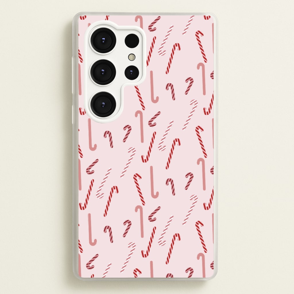 Pink Candycane Christmas Pattern - Christmas Phone Case for Galaxy S25 Ultra