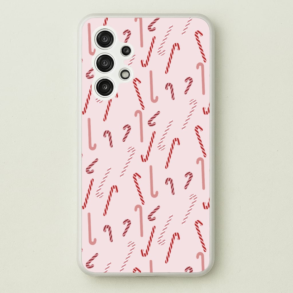 Pink Candycane Christmas Pattern - Christmas Phone Case for Galaxy A13