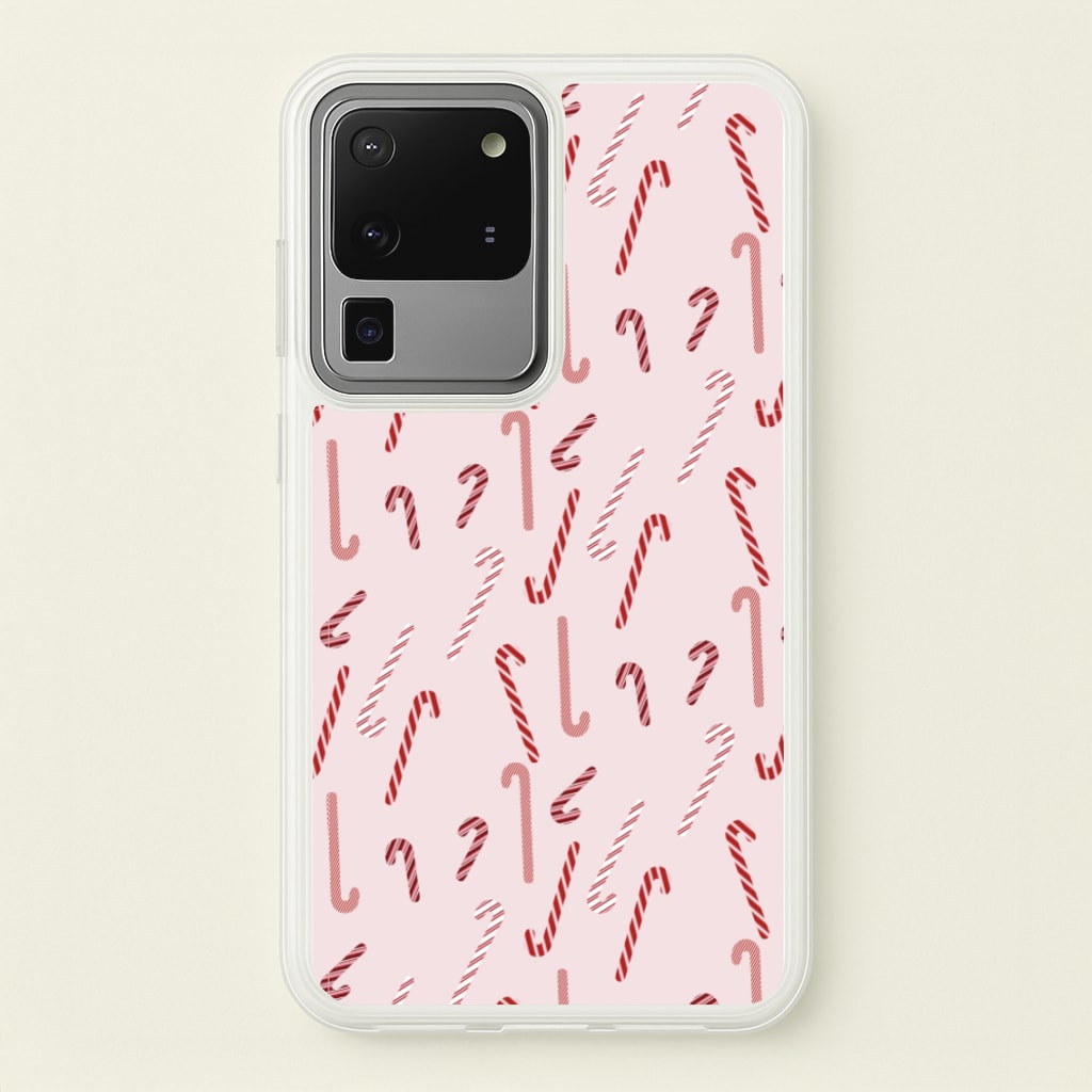 Pink Candycane Christmas Pattern - Christmas Phone Case for Galaxy S20 Ultra