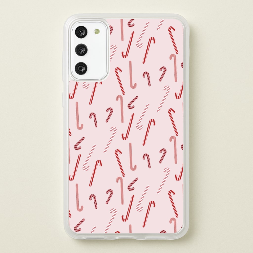 Pink Candycane Christmas Pattern - Christmas Phone Case for Galaxy S20