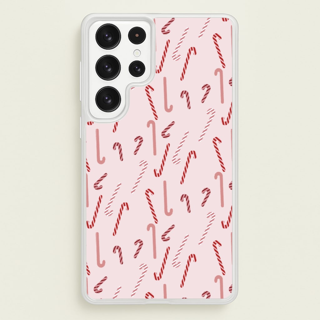 Pink Candycane Christmas Pattern - Christmas Phone Case for Galaxy S23 Ultra