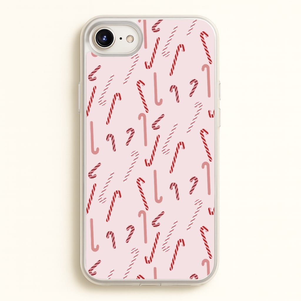 Pink Candycane Christmas Pattern - Christmas Phone Case for iPhone 6 Plus / 7 Plus / 8 Plus