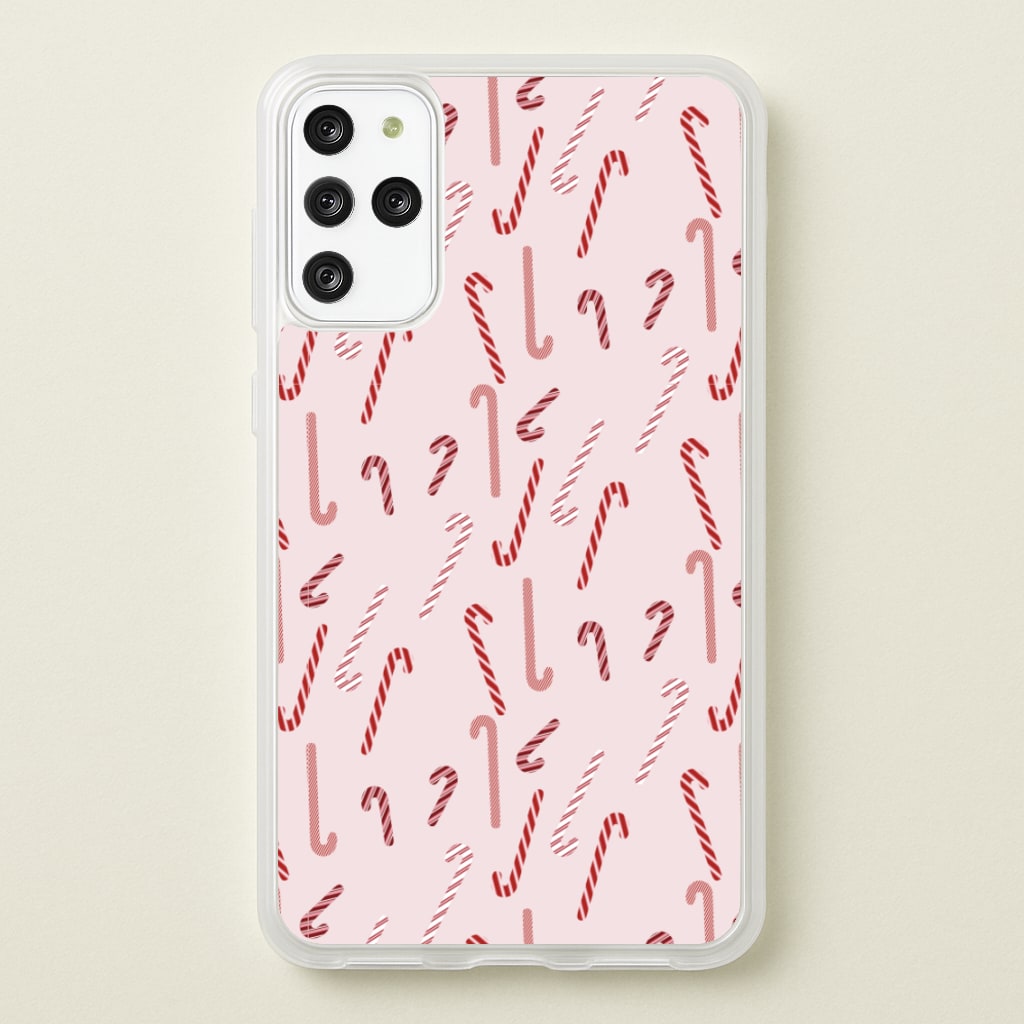 Pink Candycane Christmas Pattern - Christmas Phone Case for Galaxy S20 Plus