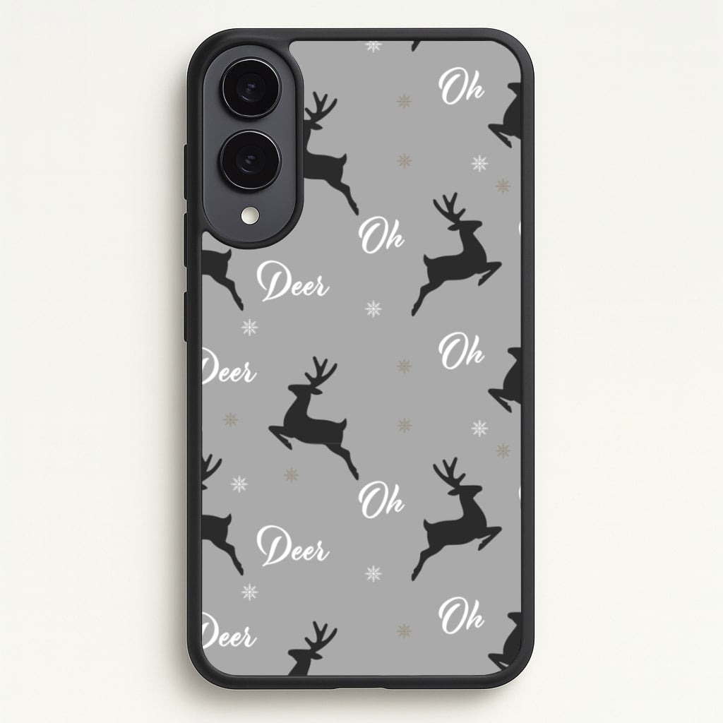 Oh Deer Christmas Pattern - Christmas Phone Case for Galaxy S25 Edge