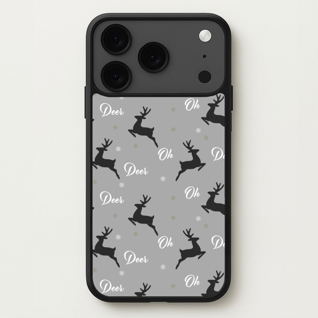 Oh Deer Christmas Pattern Phone Case for iPhone 17 Pro Max