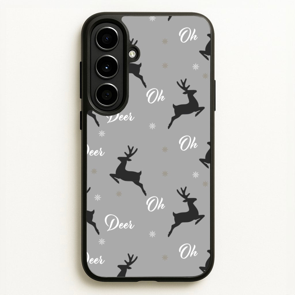 Oh Deer Christmas Pattern - Christmas Phone Case for Galaxy A56