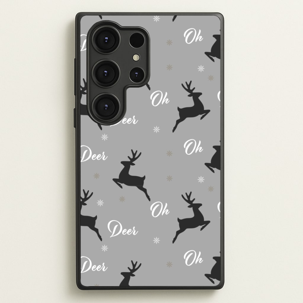 Oh Deer Christmas Pattern - Christmas Phone Case for Galaxy S25 Ultra