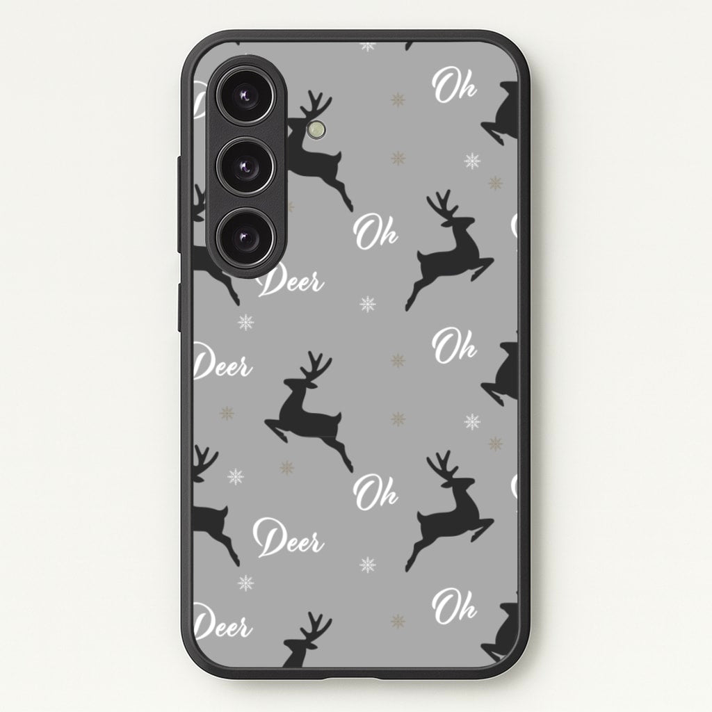 Oh Deer Christmas Pattern - Christmas Phone Case for Galaxy S24 Plus