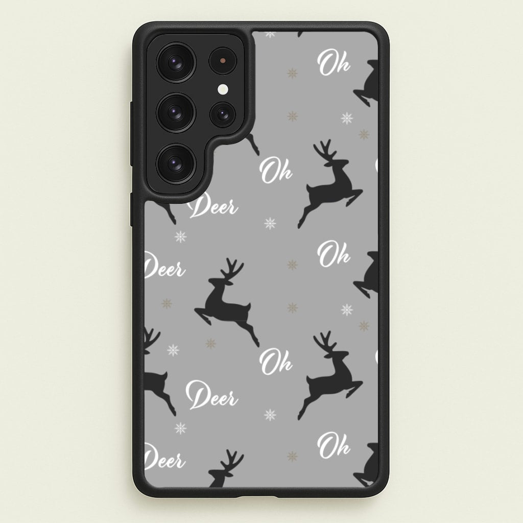 Oh Deer Christmas Pattern - Christmas Phone Case for Galaxy S22 Ultra
