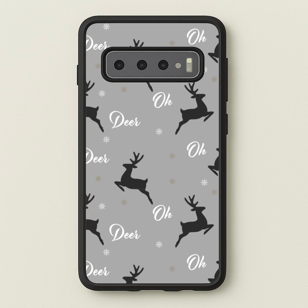 Oh Deer Christmas Pattern - Christmas Phone Case for Galaxy S10
