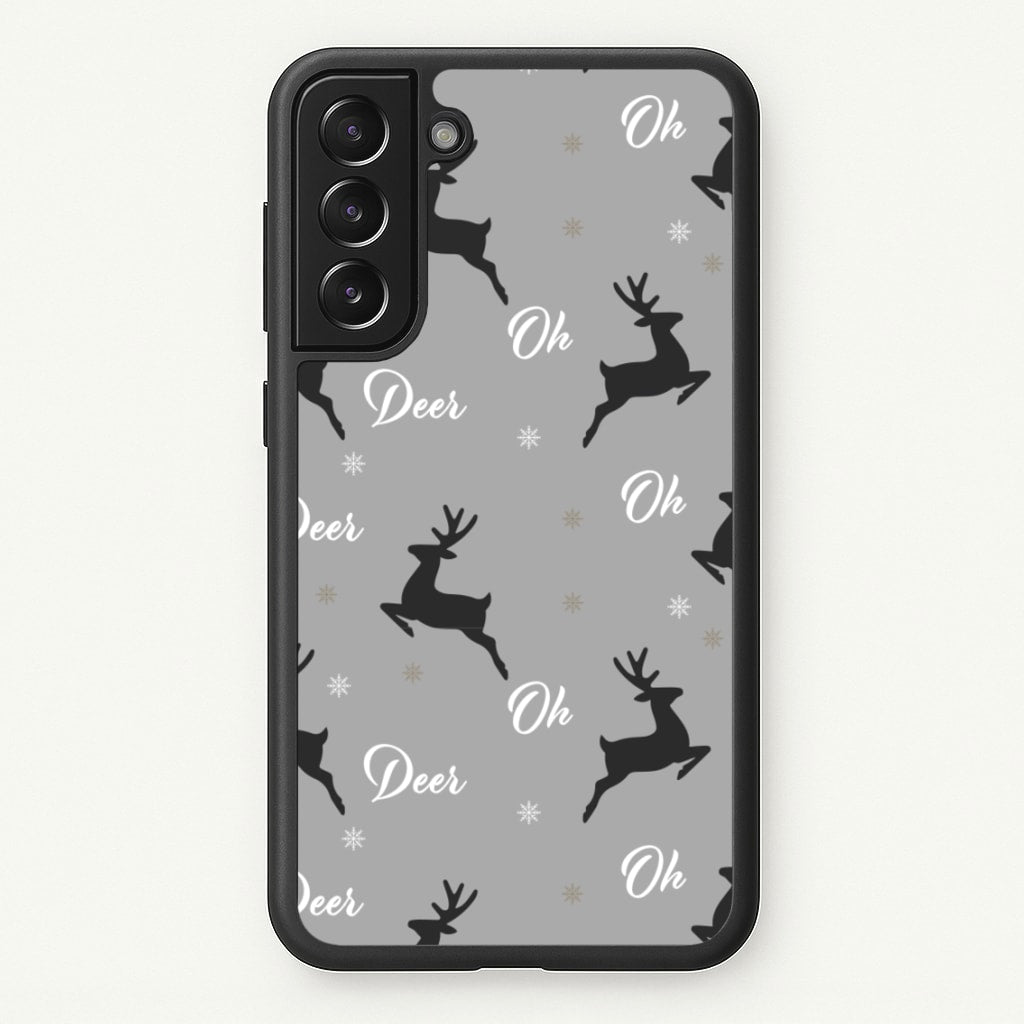 Oh Deer Christmas Pattern - Christmas Phone Case for Galaxy S21