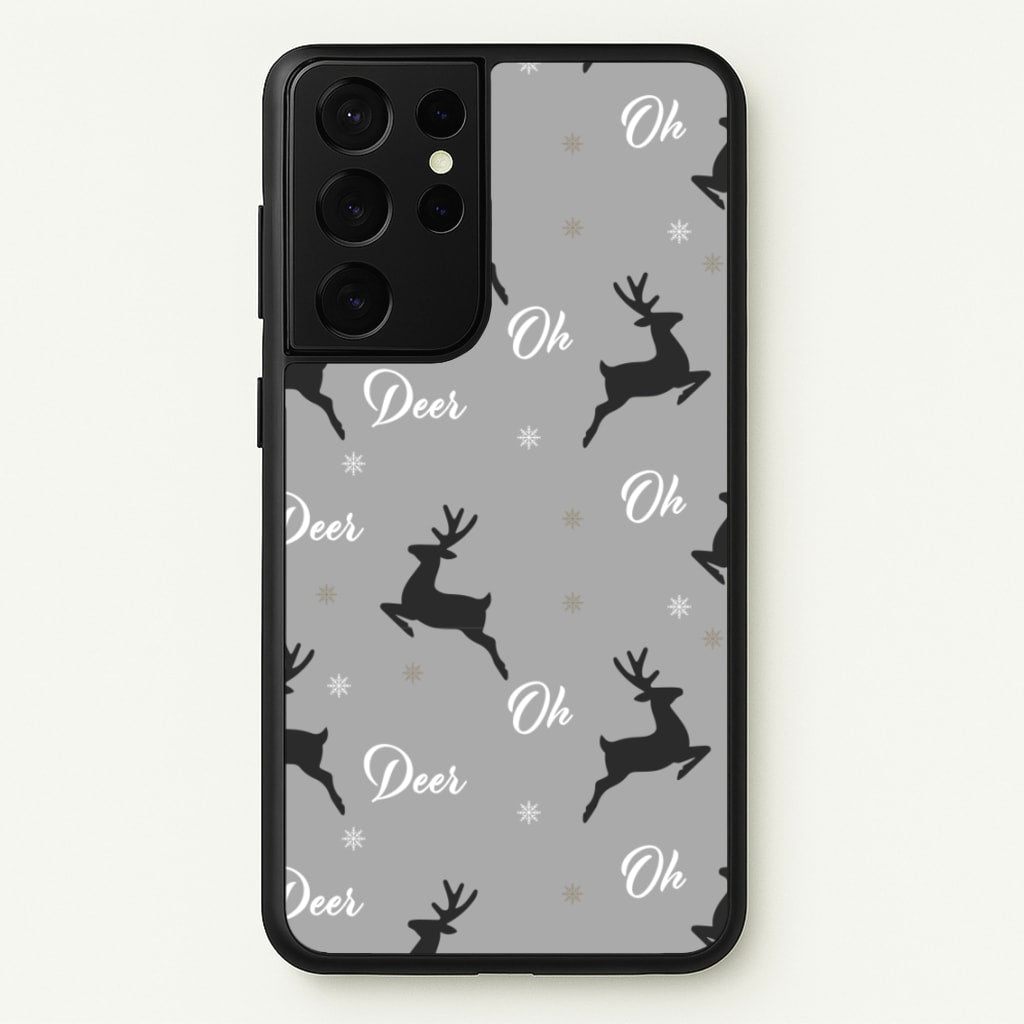 Oh Deer Christmas Pattern - Christmas Phone Case for Galaxy S21 Ultra