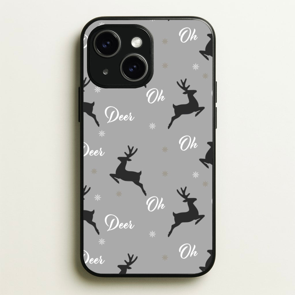 Oh Deer Christmas Pattern - Christmas Phone Case for iPhone 14 Plus