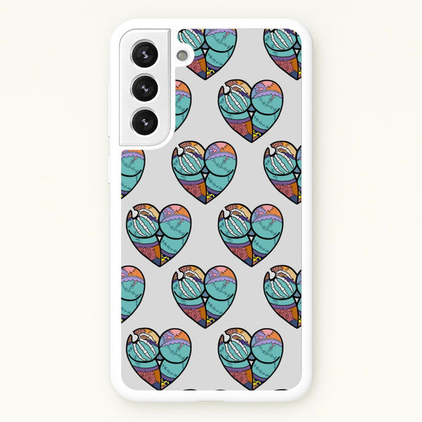 Sally And Jack Heart Pattern - TNBC - Christmas Phone Case for Galaxy S22 Plus