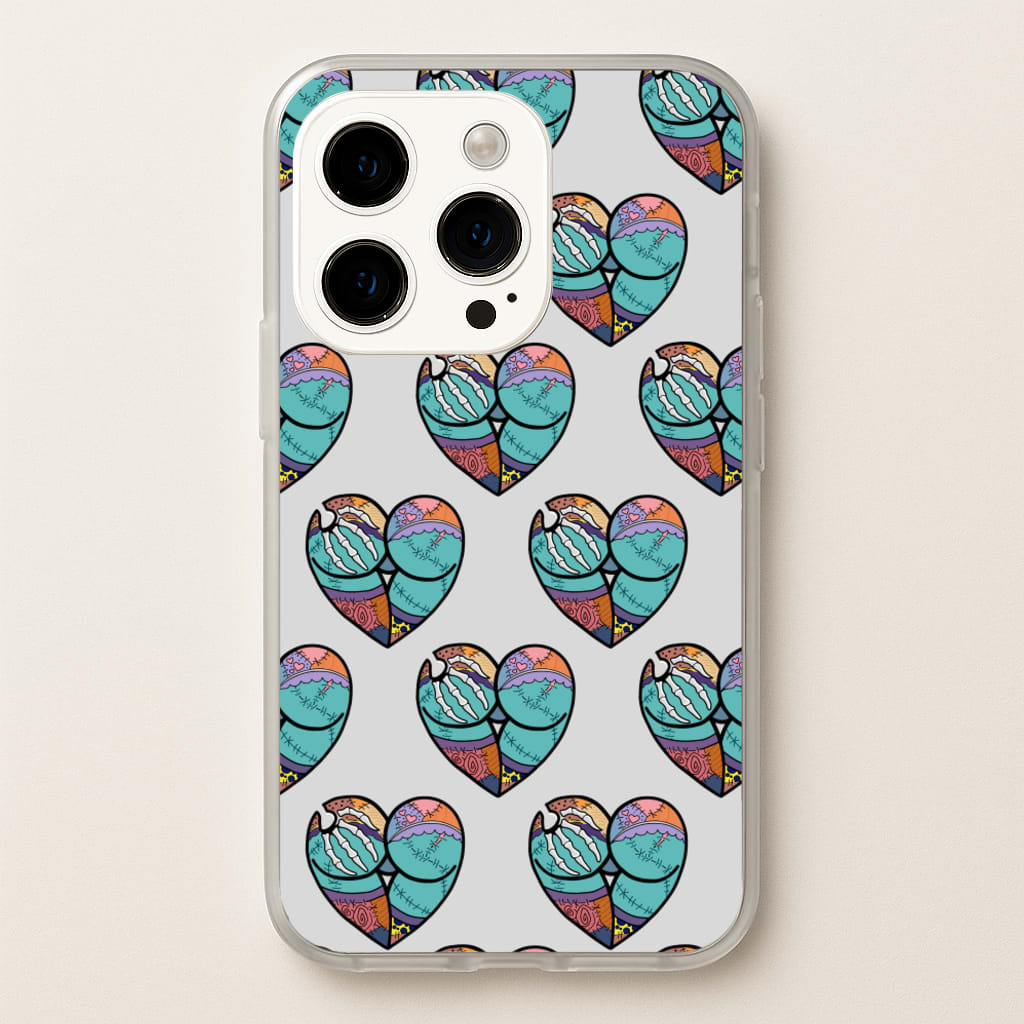 Sally And Jack Heart Pattern - TNBC - Christmas Phone Case for iPhone 15 Pro