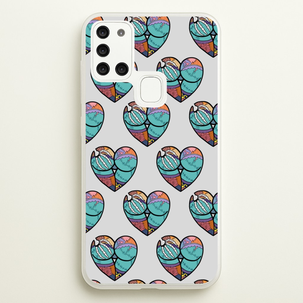 Sally And Jack Heart Pattern - TNBC - Christmas Phone Case for Galaxy A21s