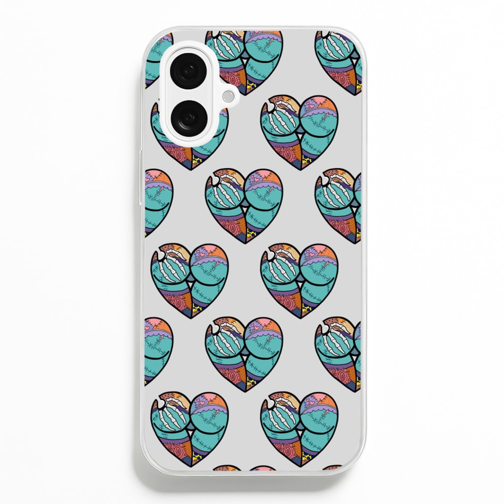 Sally And Jack Heart Pattern - TNBC - Christmas Phone Case for iPhone 16 Plus