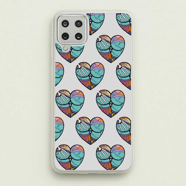 Sally And Jack Heart Pattern - TNBC - Christmas Phone Case for Galaxy A12
