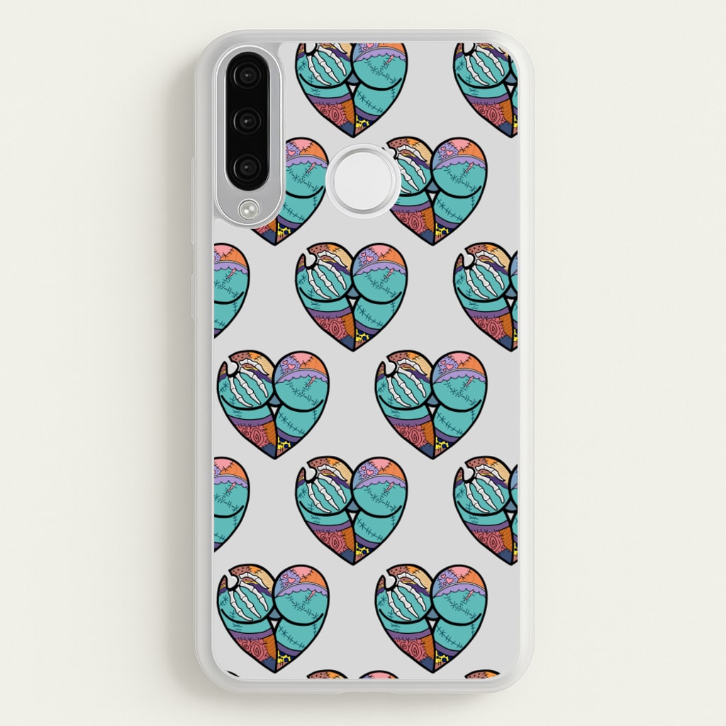 Sally And Jack Heart Pattern - TNBC - Christmas Phone Case for Huawei P30 Lite