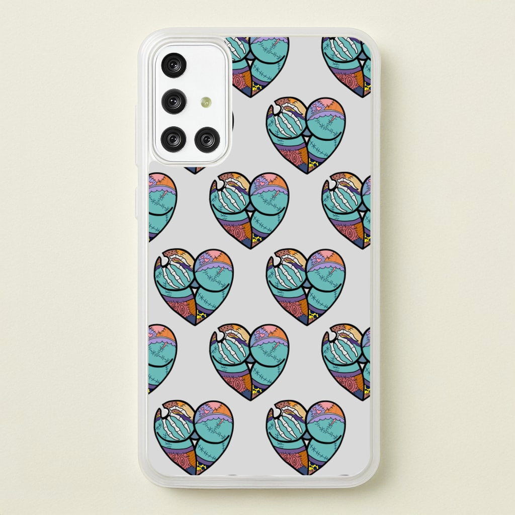 Sally And Jack Heart Pattern - TNBC - Christmas Phone Case for Galaxy A71
