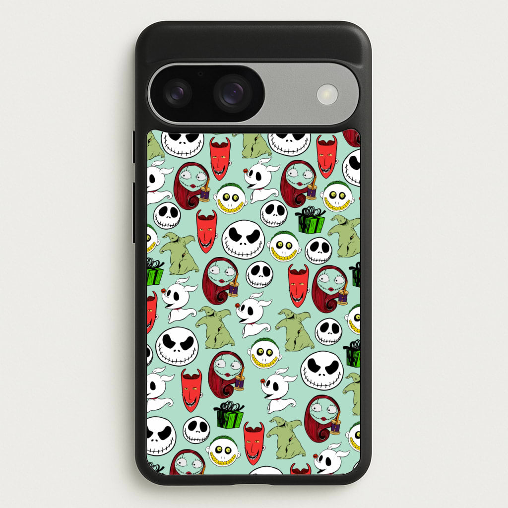 TNBC Characters Pattern - Christmas Phone Case for Google Pixel 9 / 9 Pro