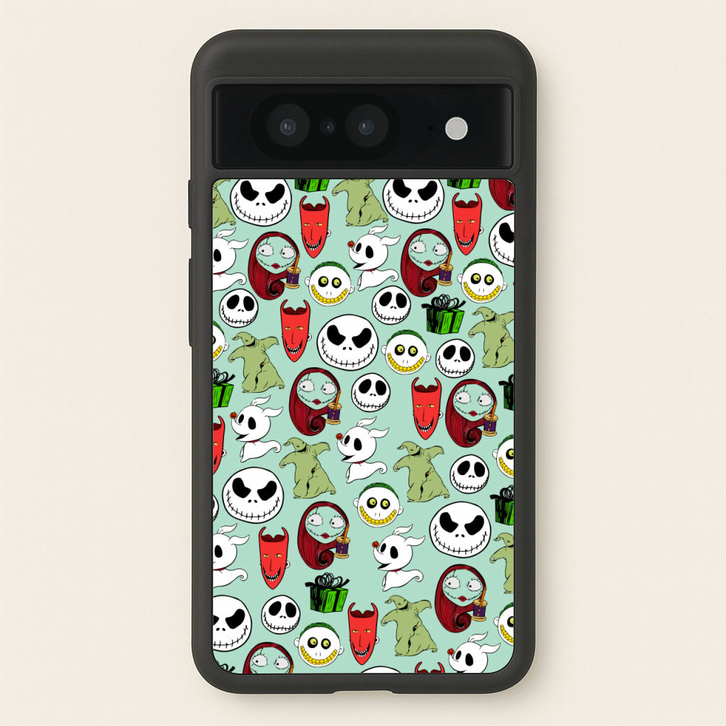 TNBC Characters Pattern - Christmas Phone Case for Google Pixel 8