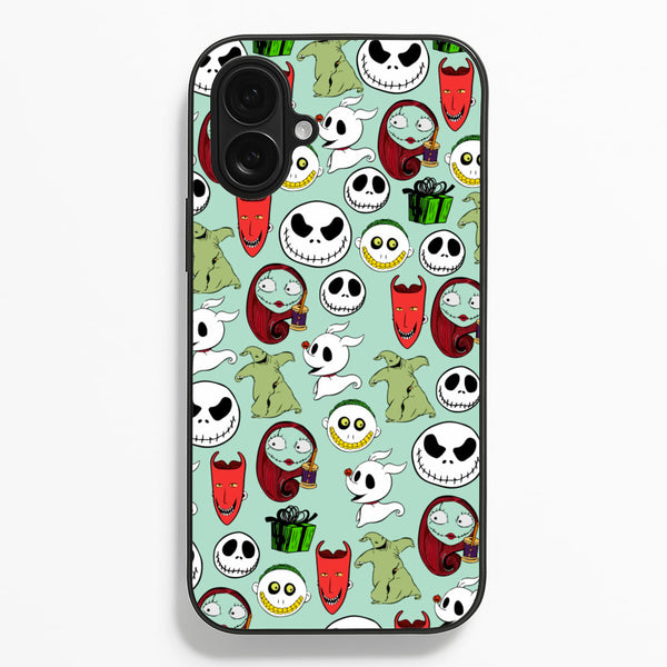 TNBC Characters Pattern - Christmas Phone Case for iPhone 16 Plus