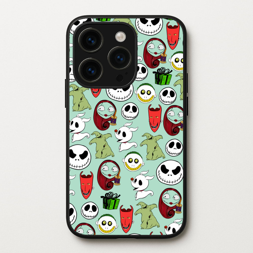 TNBC Characters Pattern - Christmas Phone Case for iPhone 15 Pro