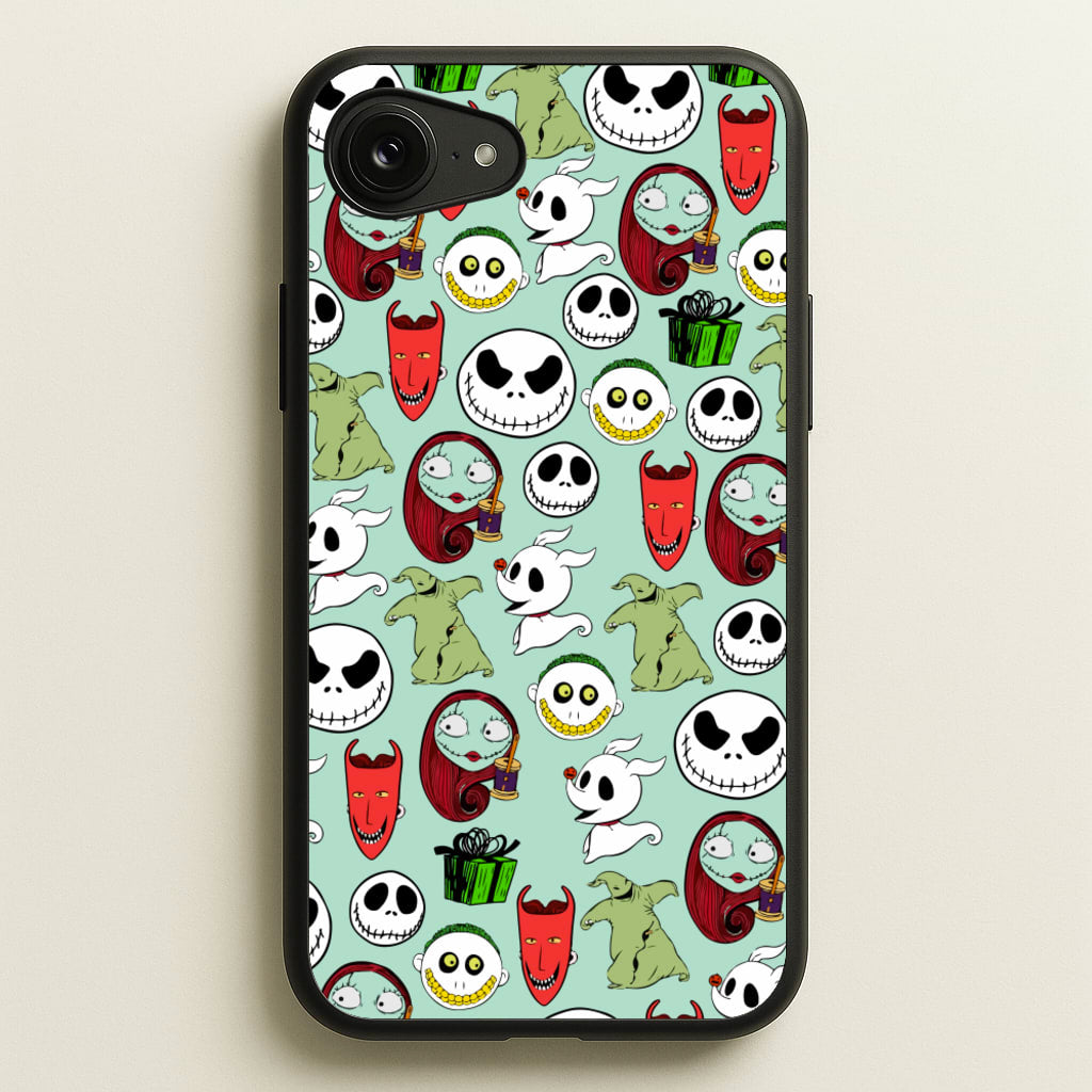 TNBC Characters Pattern - Christmas Phone Case for iPhone 16e