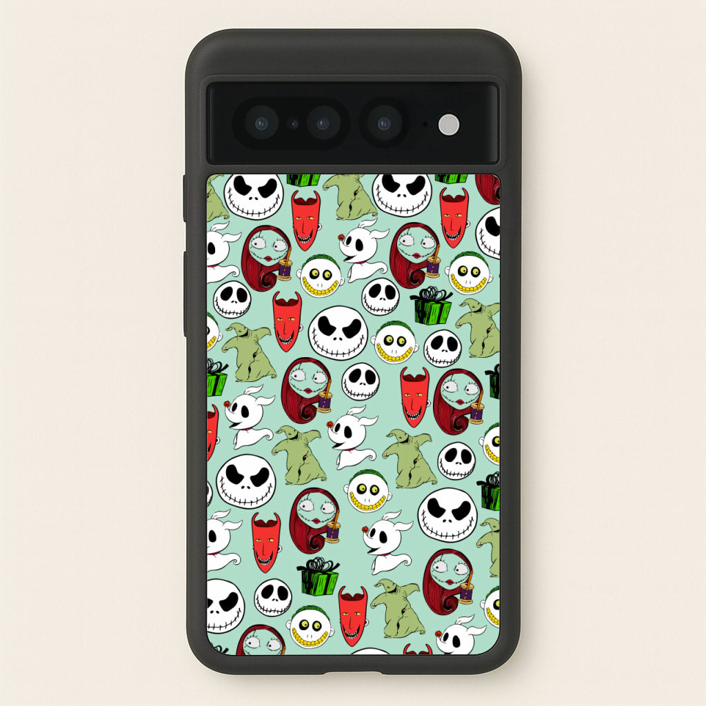 TNBC Characters Pattern - Christmas Phone Case for Google Pixel 7 Pro