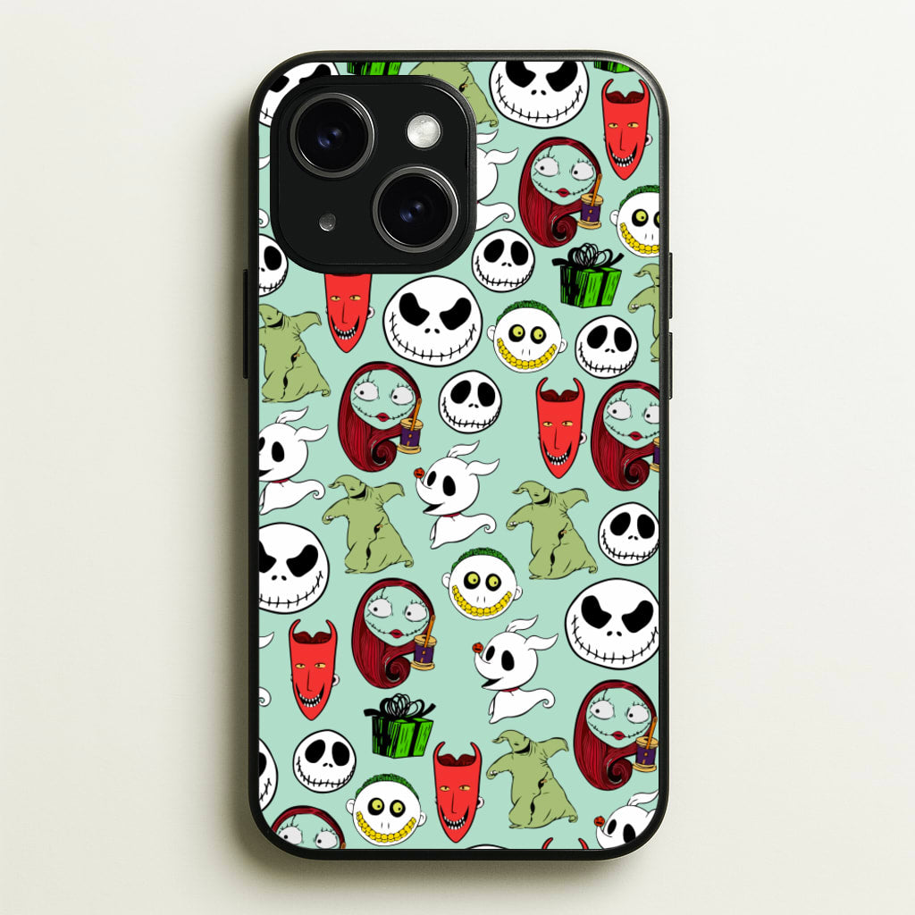 TNBC Characters Pattern - Christmas Phone Case for iPhone 14