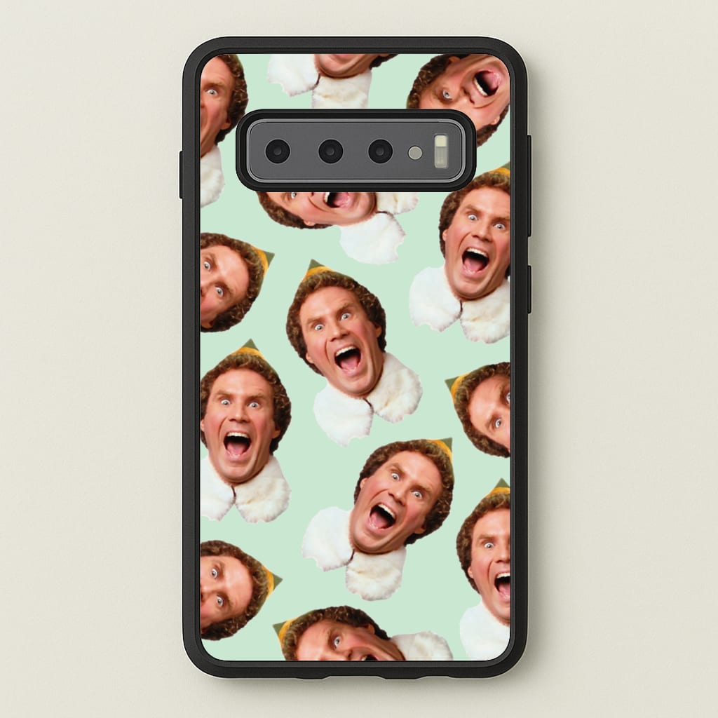 Green Elf Face - Christmas - Christmas Phone Case for Galaxy S10