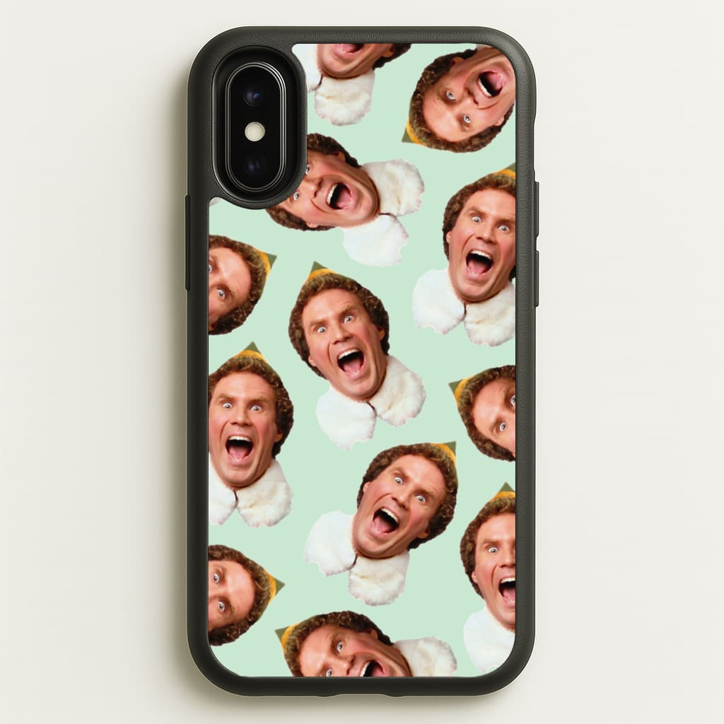 Green Elf Face - Christmas - Christmas Phone Case for iPhone X / XS