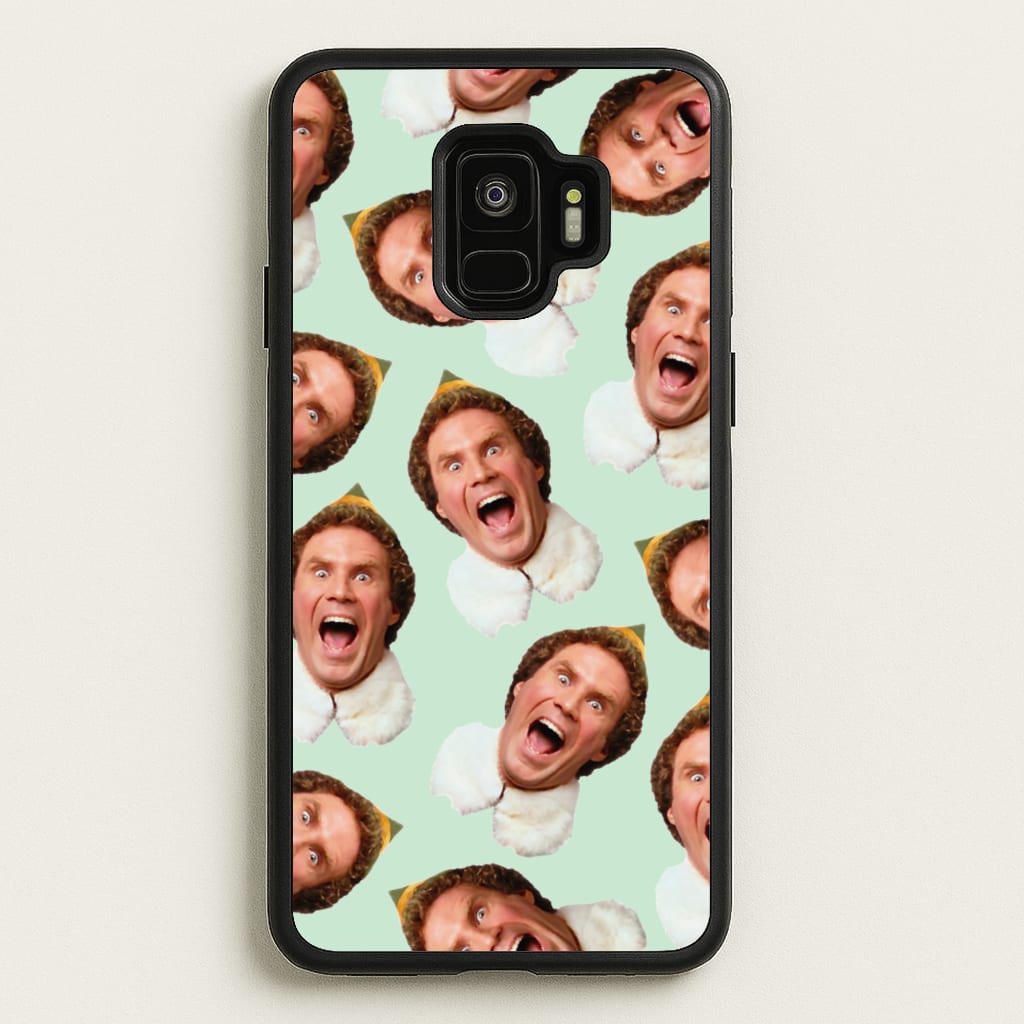 Green Elf Face - Christmas - Christmas Phone Case for Galaxy S9