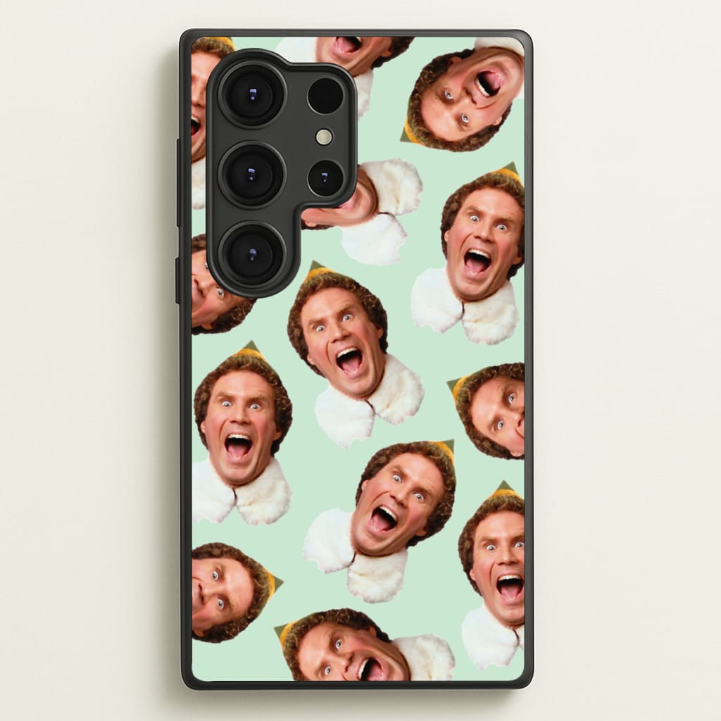 Green Elf Face - Christmas - Christmas Phone Case for Galaxy S25 Ultra