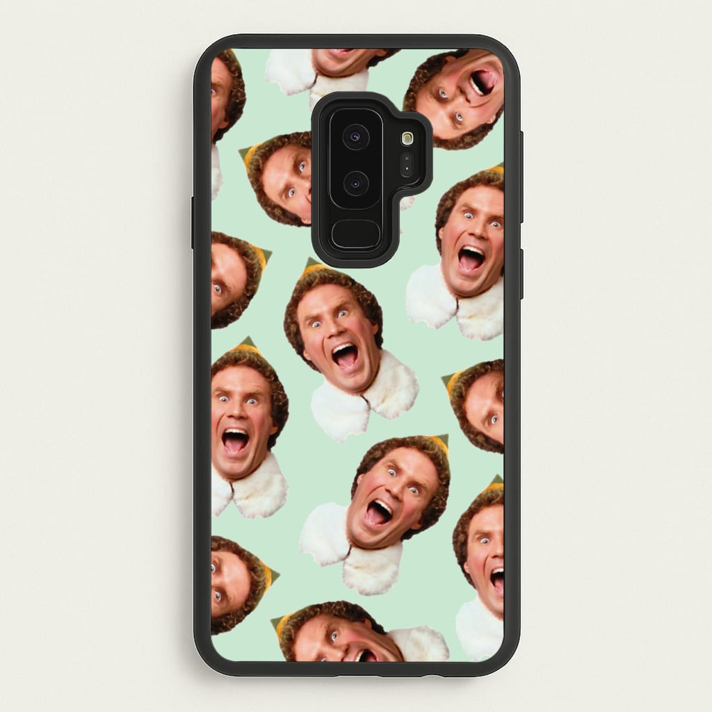 Green Elf Face - Christmas - Christmas Phone Case for Galaxy S9 Plus