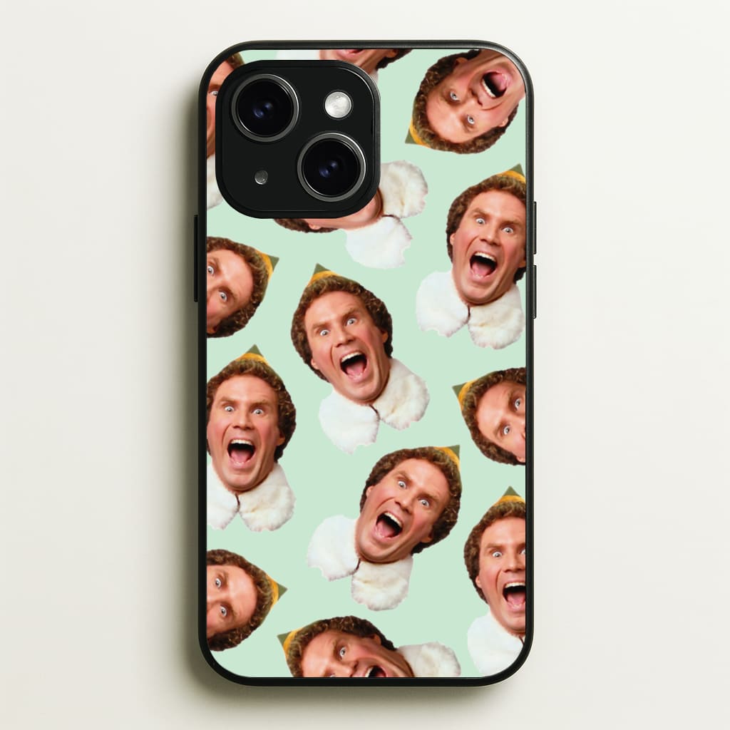 Green Elf Face - Christmas - Christmas Phone Case for iPhone 14 Plus