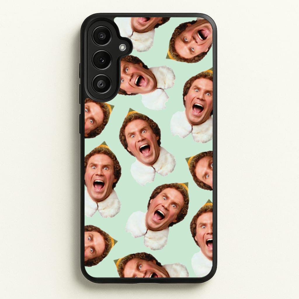 Green Elf Face - Christmas - Christmas Phone Case for Galaxy A34