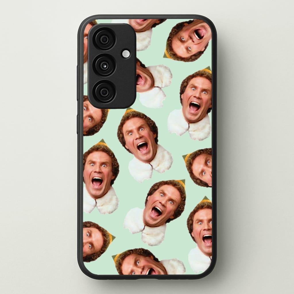 Green Elf Face - Christmas - Christmas Phone Case for Galaxy A55