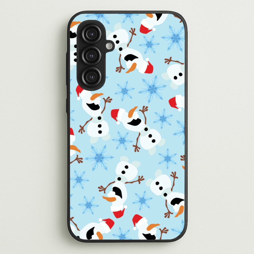 Snowman Pattern - Disney Christmas Phone Case for Galaxy S23FE