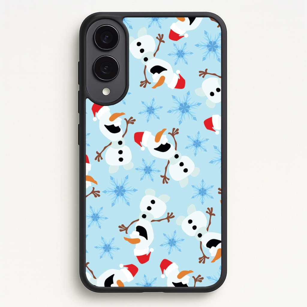 Snowman Pattern - Disney Christmas Phone Case for Galaxy S25 Edge