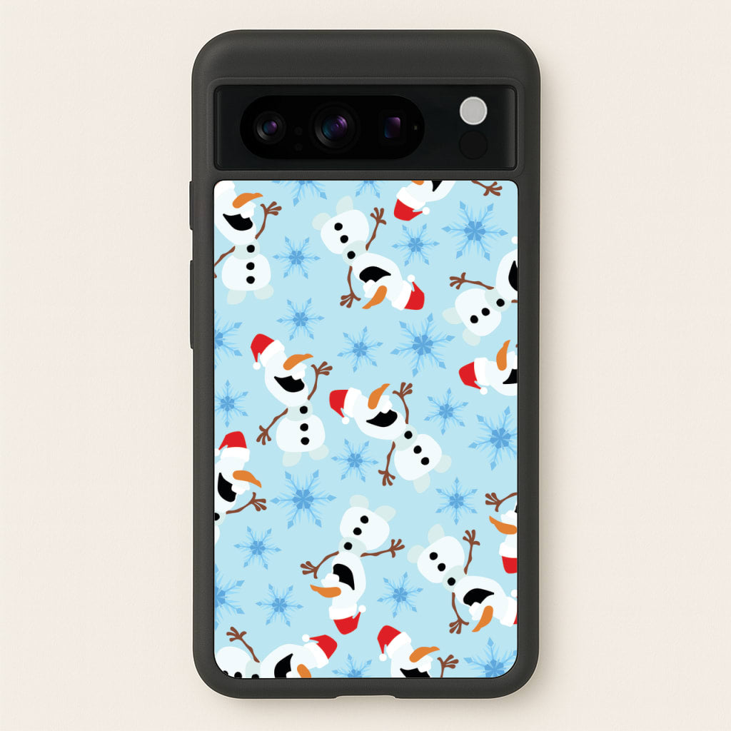 Snowman Pattern - Disney Christmas Phone Case for Google Pixel 8 Pro