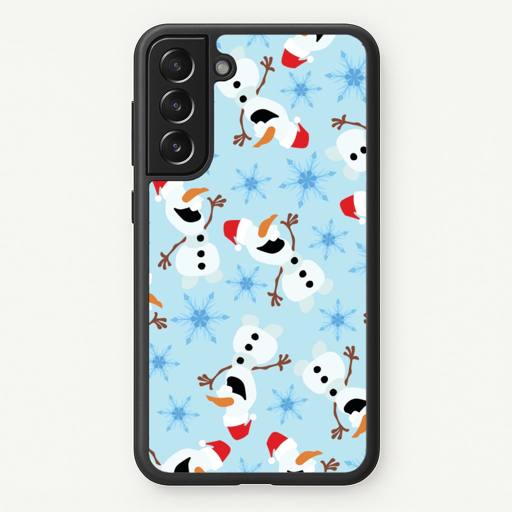Snowman Pattern - Disney Christmas Phone Case for Galaxy S22 Plus