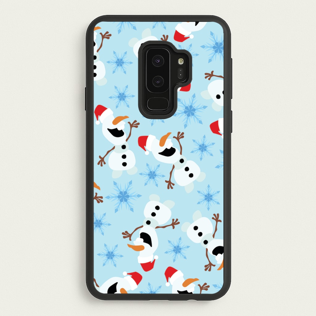 Snowman Pattern - Disney Christmas Phone Case for Galaxy S9 Plus