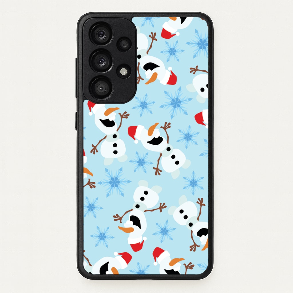 Snowman Pattern - Disney Christmas Phone Case for Galaxy A53