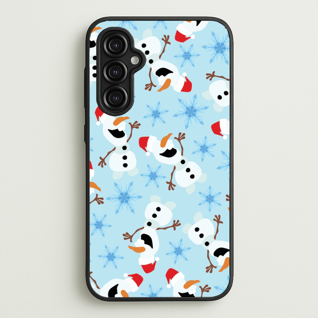 Snowman Pattern - Disney Christmas Phone Case for Galaxy A14